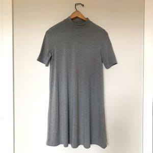 TopShop 🐺 Soft Turtleneck Sheath Midi Dress Grey